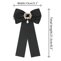 Suitable for daily use, it is a good gift for your friends. Perfect for parties, weddings, everyday office work, or other occasions. Wear it with stand-collar shirts, sweaters, blouses, and dresses for an elegant look and added glamour. Specification: 1. Clip closure on ribbon back, which can pin your bow tie faster and easier. 2. Nice Accessories: Match with a collar shirt, sweater, blouse, and dress to increase your elegant personality. 3. Add this fancy bow brooch to make daily life more inte Black Brooch With Decorative Bow Gift, Black Brooch With Decorative Bow As Gift, Black Ribbon Brooches For Gift, Black Ribbon Brooches As Gift, Black Bow Tie Brooch For Wedding, Black Bow Tie Brooches For Wedding, Elegant Bow Tie Brooch For Gift, Elegant Bow Pins As A Gift, Elegant Bow Tie Brooches For Gift