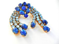 Old Europe fantastic Art Glass jewelry collection - Glass Lapi lazuli and Glass Moonstone  cabs in alluring blue palette - Art.357/5 Art Glass Jewelry, Vintage Rhinestone Jewelry, Palette Art, Art Of Glass, Blue Palette, Feminine Design, Rhinestone Jewelry, Fantastic Art, Vintage Rhinestone