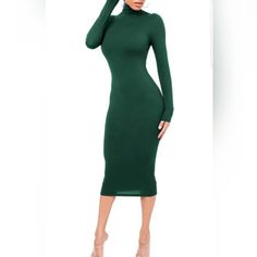 Bodycon Dresses For Women - Nice Fabric - 88% Polyester And 12% Spandex Make The Long Sleeve Bodycon Midi Dress Soft, Stretchy And Breathable. Bodycon Dresses For Women - Multiple Occasions - The Sexy Slim Fit Pencil Dresses Are Perfect For Work Out, Party, Cocktail, Clubwear, Home, And Vocation. Fitted Bodycon Dress For Office In Winter, Fitted Winter Bodycon Dress For Office, Winter Office Fitted Bodycon Dress, Winter Office Bodycon Dress, Solid High Neck Bodycon Dress For Work, Fitted Bodycon Dress For Work In Winter, Stretch Long Sleeve Bodycon Dress For Work, Fitted Bodycon Dress For Winter Workwear, Winter Workwear Fitted Bodycon Dress