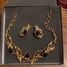 Vintage Jose Maria Barrera For Avon Gold Tone Necklace With Black And White Pieces Never Worn, Part Of My Aunt’s Estate Avon Collection Elegant Evening Jewelry Sets With Jewels, Elegant Metal Jewelry Sets For Evening, Elegant Black Jewelry With Jewels, Elegant Black Jewelry Sets As A Gift, Elegant Black Jewelry Sets For Gifts, Elegant Black Jewelry Sets With Matching Earrings, Elegant Black Metal Jewelry Sets, Costume Jewelry Sets With Matching Earrings For Formal Occasions, Formal Costume Jewelry Sets With Matching Earrings