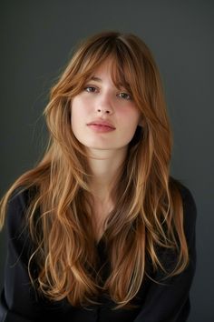 Add bounce, body and dimension to your long hair with layers and fringe! Here are 49 cuts featuring long layers  and wispy or blunt bangs for major hair inspo. 👆 Click for more ideas！