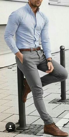 Mens Fashion Business, Formal Mens Fashion, Fashion Business Casual, Gray Pants, Outfit Jeans