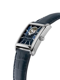 Frederique Constant Classics Carrée Heart Beat Automatic 33.30mm - Farfetch Frederique Constant, Heart Beat, Sport Chic, In A Heartbeat, Stainless Steel Case, Leather Straps, Stainless Steel, Leather, Blue