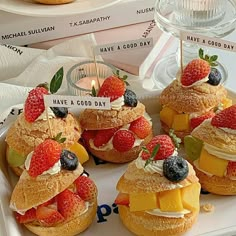 small pastries are arranged on a plate