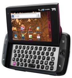 an image of a cell phone that is turned on with the keypad and keyboard