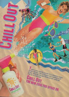 an advertisement for the new cool foot lotion, featuring a woman in a bathing suit