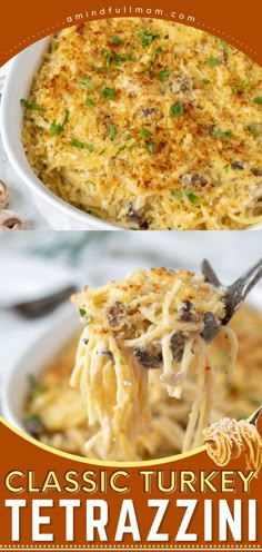 Turkey Tetrazzini, thanksgiving leftovers, simple dinner recipes Turkey Tetrazzini Easy, Turkey Tetrazzini Recipe, Turkey Casserole Recipe, Chicken Tetrazzini Recipes, Turkey Tetrazzini, Classic Turkey, Canned Soup, Turkey Casserole, How To Make Turkey