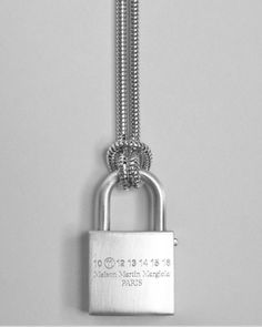 Margiela Invitation, Minimalistic Fashion, Rara Avis, Padlock Necklace, Disco Balls, Martin Margiela, Jewelry Inspo, Silver Jewellery, Necklace Silver