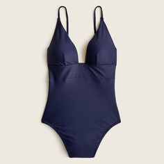 Introducing our most sustainable swim collection ever...all your favorite, tried-and-true fits, re-imagined in eco-friendly fabrics—talk about a win, win. Big news: We took our best-selling deep V-neck bikini top and made it into a long-torso one-piece! Now you can take the plunge with a little more coverage. Plus, it's made from a special fabric that incorporates recycled nylon. Look good, feel good, in other words.