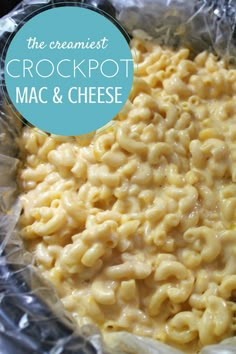 the crockpot mac and cheese is ready to be cooked in the oven for dinner