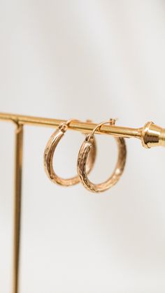 * Earring Material: 14K Yellow Gold * Earring Dimensions:  0.75 Inch, 2.8MM Width * Stone Weight & sizes: N/A   * Overall weight: 1.1g * Earring material: 14k yellow gold, Hinged Closure 14k Gold Hammered Hoop Earrings, 14k Gold Hoop Earrings With Lever Back, 14k Gold Single Hoop Earring, Hammered Gold-plated Small Hoop Earrings, Small Hammered Gold-plated Hoop Earrings, Small Hoop Rose Gold-plated Earrings, Hammered Yellow Gold Hoop Earrings, Small Gold Plated Hammered Hoop Earrings, Dainty 14k Gold Hammered Hoop Earrings