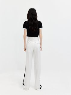 MO&Co. Women's Contrast Trim Suit Pants Features : - Contrast trim design- Wide and Straight leg and side pockets- Belt loops and a zipper and hook closure Code: MBC2PAT009The back length of size M is 107cmMATERIALS & CARE Material: 100% PolyesterOur sizes might be a little different from US/EU sizes. Please refer to the size guide carefully before purchasing at the above description.REMINDER: All items are measured manually. Please note that it's reasonable that there might be minor measurement Trim Design, Pocket Belt, Suit Pants, Trim Detail, Contrast Trim, Size Guide, Straight Leg, Trim, Zipper