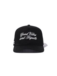 Nothing compares to good vibes and tequila. Coming in all black and a two-tone charcoal and tan colorway, our Tequila Vibes Trucker Hat is just the thing your effortless cool girl look needs. Not only does this canvas snapback hat have “Good Vibes and Tequila” embroidered on the front, but it also has an added side embroidery reading “Uncommon James established 2017.” Chef Aesthetic, Streetwear Hats, Uncommon James, Utility Vest, Custom Caps, Hat Ideas, Fashion Mood Board, New Era Cap, Outfits With Hats