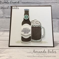 a birthday card with a beer bottle and mug