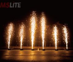 fireworks are lit up in the night sky