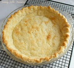 a pie sitting on top of a cooling rack