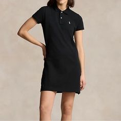 New. Never Worn. Size: M (I Would Say It’s Slightly Small For Me), Straight Fit, Ribbed Polo Collar, Two-Button Placket, Short Sleeves With Ribbed Cuffs, Vented Hem, Signature Embroidered Pony At The Left Chest, Flat Measurements: From Armpit To Armpit Approx. 16.5 Inches, From Front Neck To Hem Approx. 34 Inches Longmachine Wash. No Trades, No Holds. Black Polo Dress, Black Polo, Ralph Lauren Dresses, Ralph Lauren Dress, Polo Dress, Polo Collar, Button Placket, Skater Dress, Polo Ralph