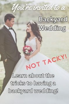 Are backyard weddings tacky? It all depends on your perspective. Backyard weddings can be incredibly romantic, and delightfully fun. As for the tackiness factor, check out these tips. #backyardwedding #weddings #weddinginspiration Backyard Weddings, Marquee Sign, Backyard Party, Outdoor Party, Youre Invited, Backyard Wedding, Bridal Bouquet, Outdoor Wedding, Make Sure