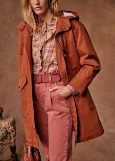 French Inspired Fashion, Colour Combinations Fashion, Practical Fashion, Swedish Brands, Long Parka, American Brand, French Brands, Zadig And Voltaire, Shades Of Orange