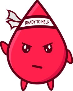 a cartoon character wearing a red hat with the words ready to help on it's forehead