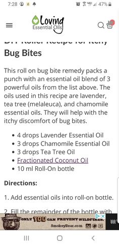 Bug Bites Remedies, Essential Oils For Pain, Chamomile Essential Oil, Fractionated Coconut Oil, Diy Health, Self Care Activities