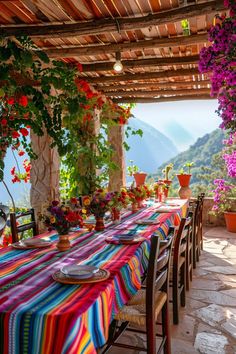 15 Stunning Mexican Patio Ideas For Your Home Hacienda Patio Ideas, Outdoor Mexican Restaurant, Mexican Fiesta Ideas, Mexican Porch Ideas, Outdoor Mexican Patio, Mexican Courtyard Hacienda Style, Mexican Outdoor Decor Patio, Colorful Mexican House, Spanish Patio Ideas