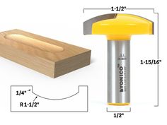 an image of a hammer with measurements for the handle and wood block next to it