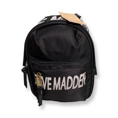 New Steve Madden Mini Backpack Trendy Black Backpack For Errands, Trendy Satchel Backpack For Errands, Trendy Backpack With Detachable Strap For Errands, Trendy Backpack With Removable Pouch For Errands, Steve Madden Bags, Bags Black, Mini Bags, Mini Backpack, Black Mini