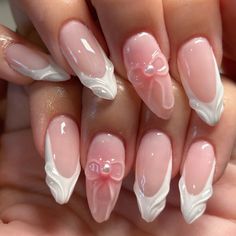 3d Bow Nails, 3 D Nails Designs, Cute Classy Nails, Winter Pink Nails, Bow Nails Design, Vacation Nail Ideas, Douyin Nails, Bow Nail Designs, Bow Nails