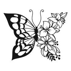 a butterfly with flowers on it's wings