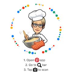 an image of a chef cooking food on the app store page with caption for 2 go to bar 3 tap to scan