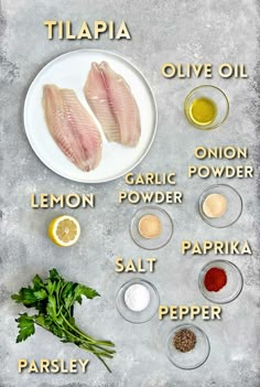 the ingredients for this recipe include chicken, lemon, parsley, garlic and pepper