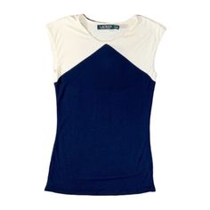 Lauren Ralph Lauren Navy & Ivory Sleeveless Top Measurements: Bust 14" Across Once Length Front 21" Length Back ~24" Navy Stretch Tank Top, Fitted Navy Tank Top For Spring, Navy Fitted Sleeveless Tank Top, Navy Fitted Sleeveless Top, Navy Sleeveless Vest Top, Fitted Navy Sleeveless Vest, Navy Sleeveless Stretch Top, Puffed Sleeves Blouse, Hot Pink Blouses