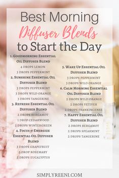 Doterra Diffuser Blends, Essential Oil Combinations, Diy Essential Oil Recipes, Doterra Essential Oils Recipes, Essential Oil Diffuser Blends Recipes, Best Morning, Young Living Essential Oils Recipes, Essential Oils Guide, Essential Oil Diffuser Recipes