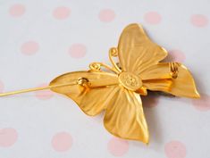 "DESCRIPTION * vintage brooch from 1980s-1990s * butterfly design with great detail * gold and silver color * marked \"PD\" and initial of Premier Designs CONDITION * In good condition; however, all vintage jewelry has minor wear and discoloration. Some might be tarnished, and need some cleaning. SIZE width 2 3/4\" length 1 1/2\"" Gold Butterfly Brooches For Collectors, Gold Butterfly Brooch Gift, Gold Butterfly Brooch As Gift, Gold Butterfly Brooch For Gift, Gold Butterfly Brooches For Gift, Gold Butterfly Brooch For Wedding, Gold Butterfly Brooches For Wedding, Vintage Millinery, Tea Party Hats