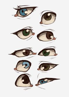 the different types of eyes are shown in this drawing