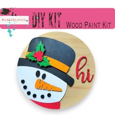 a wooden craft kit with a snowman wearing a top hat Front Door Decor Diy, Door Decor Diy, Christmas Decor Door, Christmas Front Door Decor, Snowman Christmas Decor, Patriotic Diy, Christmas Front Door, Front Door Christmas Decorations, Diy Christmas Village