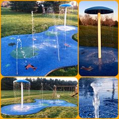 four different views of a water play area