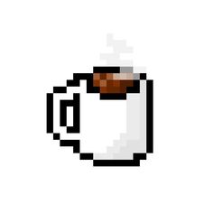 an image of a coffee cup pixeled in