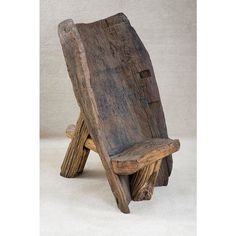 a wooden bench made out of logs on a white background