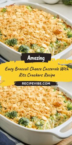 two casserole dishes filled with broccoli and cheese