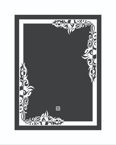 a black and white photo frame with an ornate design