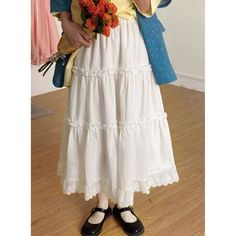 Shipping: Worldwide Express Shipping AvailableDelivery time: 7-15Days Fast ShippingReturns: Fast refund, 100% Money Back Guarantee. Pilgrim Core, Long Ball Gown, Dress With Floral Embroidery, High Waist Skirts, Elegant Cake, White Long Skirt, Cake Skirt, High Waisted Pleated Skirt, Elegant Embroidery