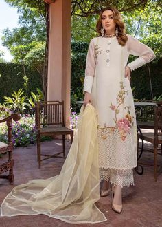 Silk Trousers, Eid Collection, Embroidered Neckline, Embroidery Suits, Designs For Dresses, Fabric Stores Online, Party Wear Dresses, Pakistani Fashion, Kurti Designs