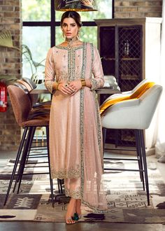 Buy Raw Silk Suits Online for Pakistani Party Wear Outfit in premium quality fabric detailing paired with an organza dupatta. Customizable. Fast Shipping Raw Silk Suits, Ginger Rose, Raw Silk Dress, Zardosi Embroidery, Silk Suits, Pakistani Party Wear, Shirt Pant, Salwar Suits Online, Pakistani Fashion Party Wear