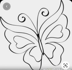 a drawing of a butterfly with swirls on it's wings