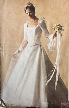 an image of a woman in a wedding dress on the cover of a sewing pattern