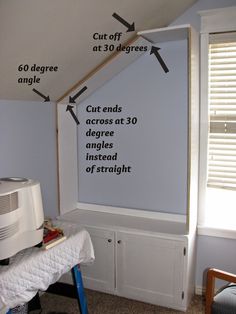 a room with an air conditioner on the wall and instructions for how to install it