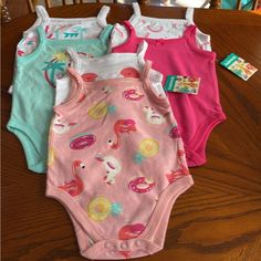 Garanimals 6 Baby Girl 3-6 Months Graphic Cami Bodysuits. New With Tags, Smoke Free Home. Tank Top Bodysuit, Carters Girl, Boy Onesie, Baby Boy Onesies, Girl Onesies, One Piece Outfit, 2nd Baby, Long Sleeve Onesie