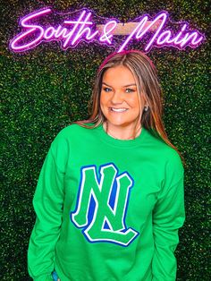 Get ready to show off your school spirit with our new North Laurel Chenille Sweatshirt! Featuring a bold chenille design, this sweatshirt comes in three different colors for you to customize. Perfect for game days, this cute sweatshirt is a must-have for any local school enthusiast. Unisex sizing + fit North Laurel Chenille Available: Royal Blue + Sport Grey + Green SPECIAL CARE - WASHING INSTRUCTIONS: Hand washing and air drying are always best for these items. Wash on delicate, cold, and inside out. Always air dry to prevent lint from sticking to the letters and for longevity of your beautiful items! School Spirit Sweatshirt With Team Logo For Game Day, Game Day School Spirit Sweatshirt With Team Logo, Blue Sweatshirt For Game Day With School Spirit, Green Fan Apparel Sweatshirt For Sports Events, Blue Sweatshirt For School Spirit, Blue School Spirit Sweatshirt For Fans, Game Day Green Sweatshirt With Team Spirit, Blue School Spirit Sweatshirt For Sports Events, Green Streetwear Tops For School Spirit